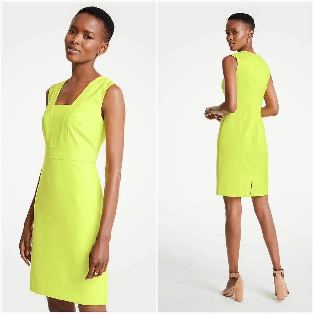 Ann Taylor | Seamed V- Neck Sheath Dress